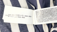 Load image into Gallery viewer, Zara Womens White Blue Striped Print Twisted Front Boat Neck Blouse Top Size XL
