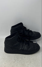 Load image into Gallery viewer, Nike Kids Air Jordan 1 Mid Black Lace-Up Mid Top Sneaker Shoes Size 7Y
