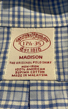 Load image into Gallery viewer, Brooks Brothers Mens Blue Plaid Cotton Non-Iron Long Sleeve Dress Shirt Sz 17.5
