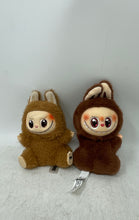 Load image into Gallery viewer, Lot Of 2 Pcs Pop Mart The Monsters Replica Brown Labubu Plush Toy Keychains
