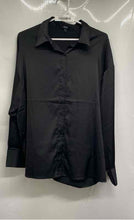 Load image into Gallery viewer, Express Womens Black Long Sleeve Boyfriend Portofino Button-Up Shirt Size M

