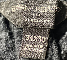 Load image into Gallery viewer, Banana Republic Mens Black Athletic Fit Button Front Dress Pants Size 34x30
