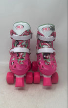 Load image into Gallery viewer, Roller Derby Kids Trac Star Pink White Green Adjustable Roller Skates Size 12-2
