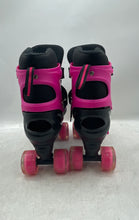 Load image into Gallery viewer, Micmac Skating Girls Black Pink Adjustable Strap Quad Wheel Roller Skates Size L
