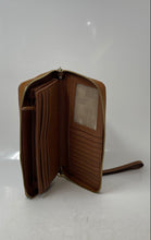 Load image into Gallery viewer, Michael Kors Womens Brown Leather Inner Pocket Card Holder Wristlet Wallet
