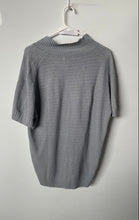 Load image into Gallery viewer, Zara Womens Gray Open-Knit V-Neck Short Sleeve Pullover Sweater Size Large
