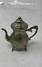 Load image into Gallery viewer, Timex Silver-Tone Engraved Home Decorative Mini Tea Pot Quartz Analog Desk Clock
