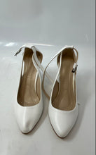 Load image into Gallery viewer, HYL Womens White Almond Toe Ankle Strap Block Pump Heels Size EU 38
