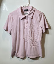 Load image into Gallery viewer, Karl Lagerfeld Womens Pink Floral Short Sleeve Collared Polo Shirt Size Small
