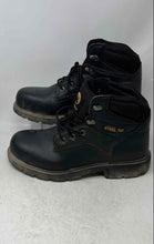 Load image into Gallery viewer, Brahma Mens Black Faux Leather Round Toe Lace-Up Ankle Work Boots Size 13W
