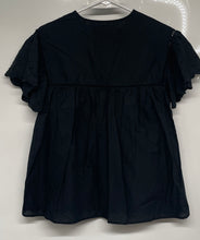 Load image into Gallery viewer, Zara Girls Black Floral Embroidered Short Sleeve Round Neck Mini Dress Size 8
