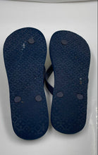 Load image into Gallery viewer, Authentic Tory Burch Womens Miller Blue Cream Printed Flip-Flop Sandals Size 9
