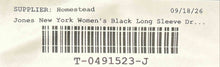 Load image into Gallery viewer, Jones New York Womens Black Long Sleeve Sheer Layered A-Line Dress Size 4
