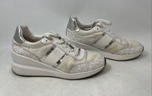 Load image into Gallery viewer, Michael Kors Womens Mabel Mixed Media White Silver Sneakers Shoes Size 8.5 M
