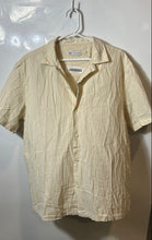 Load image into Gallery viewer, Zara Mens Beige Textured Short Sleeve Collared Button-Up Shirt Size XL
