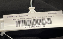 Load image into Gallery viewer, Calvin Klein Womens Black Flat Front Side Zip Midi A-Line Skirt Size 2
