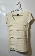 Load image into Gallery viewer, Ann Taylor Womens White Short Sleeve Crew Neck Pleated Pullover Blouse Top Sz S
