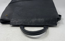 Load image into Gallery viewer, Darcy Marks London Womens Black Leather Floral Embossed Inner Pockets Backpack
