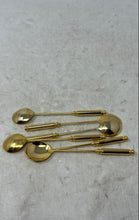 Load image into Gallery viewer, Set Of 6 Pieces Gold-Tone Stainless Steel Flatware Mini Coffee Teaspoons
