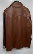 Load image into Gallery viewer, Envoy Mens Brown Long Sleeve Collared Elegant Leather Jacket Size XL
