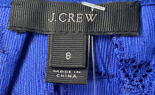 Load image into Gallery viewer, J. Crew Womens Blue Short Cap Sleeve Collarless Keyhole Neck Blouse Top Size 8
