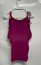 Load image into Gallery viewer, Express Womens Fuchsia Strappy Cold Shoulder Sleeve Scoop Neck Blouse Top Size M
