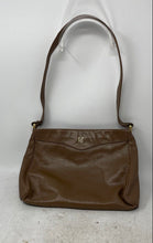 Load image into Gallery viewer, Pappagallo Womens Brown Leather Logo Inner Pocket Zip Top Shoulder Handbag
