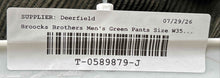 Load image into Gallery viewer, Brooks Brothers Mens Green Straight Leg Trouser Pants Size W35/L34
