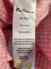 Load image into Gallery viewer, Ben Sherman Mens Peach Check Cotton Long Sleeve Button-Up Shirt Size XL With Tag
