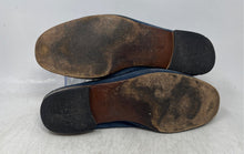 Load image into Gallery viewer, Bata Mens Dark Blue Suede Bit Moc Toe Slip-On Loafer Shoes Size EUR 43
