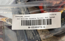 Load image into Gallery viewer, Lot Of 5 Pcs Assorted Multicolor Mixed Variety VHS Cassette Tapes Not Tested
