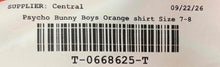 Load image into Gallery viewer, Psycho Bunny Boys Orange Cotton Short Sleeve Collared Golf Polo Shirt Size 7-8
