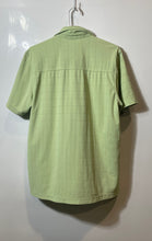 Load image into Gallery viewer, Alfani Mens Green Textured Grid Spread Collar Short Sleeve Button-Up Shirt Sz L
