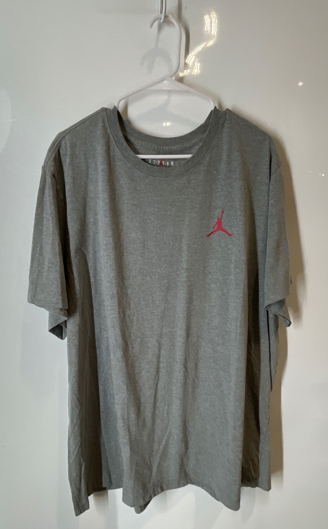Air Jordan Mens Gray Jumpman Logo Short Sleeve Crew Neck T-Shirt Size 3XL