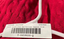 Load image into Gallery viewer, Polo Ralph Lauren Boys Red Long Sleeve Cable Knit Pullover Sweater Size M 10-12
