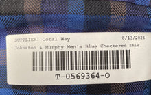 Load image into Gallery viewer, Johnston &amp; Murphy Mens Blue Plaid Cotton Long Sleeve Button-Up Shirt Size XXL
