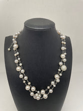 Load image into Gallery viewer, Women's Elegant Double-Strand Faux Pearl Crystal Bead Necklace
