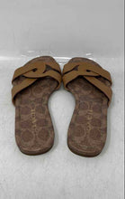 Load image into Gallery viewer, Coach Womens Brown Signature Print Slip-On Flat Slide Sandals Size 5.5
