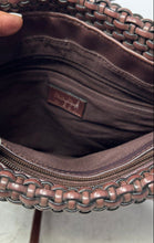 Load image into Gallery viewer, Nine West Womens Brown Woven Leather Inner Pockets Double Handle Shoulder Purse
