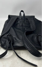 Load image into Gallery viewer, Unbranded Womens Black Leather Adjustable Strap Front Pocket Drawstring Backpack
