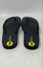 Load image into Gallery viewer, Michael Kors Womens Black Signature Print Slip-On Flat Flip Flop Sandals Size 9M
