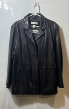 Load image into Gallery viewer, Preston &amp; York Womens Black Leather Long Sleeve Spread Collar Jacket Size 1X
