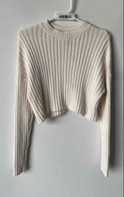 Load image into Gallery viewer, Forever 21 Womens Beige Cotton Long Sleeve Cropped Pullover Sweater Size S
