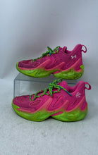 Load image into Gallery viewer, Under Armour Boys Curry 13 6014870-694 Pink Green Lace-Up Sneakers Shoes Size 4Y

