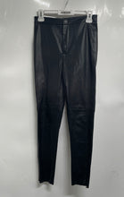 Load image into Gallery viewer, Zara Womens Black Faux Leather Flat Front High-Rise Skinny Leg Ankle Pants Sz S
