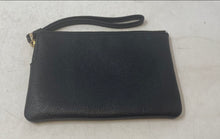 Load image into Gallery viewer, Coach Womens Black Crossgrain Leather Credit Card Corner Zip Wristlet Wallet
