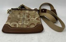Load image into Gallery viewer, Coach Womens Brown Signature Print Adjustable Strap Zipper Crossbody Purse
