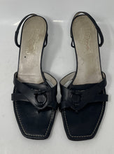 Load image into Gallery viewer, Authentic Salvatore Ferragamo Womens Black Leather Slingback Heels Sz 9 Damaged
