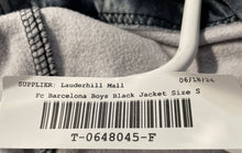 Load image into Gallery viewer, Boys Black FC Barcelona International Club Soccer Pullover Hoodie Size Small
