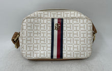 Load image into Gallery viewer, Tommy Hilfiger Womens White Beige Monogram Print Inner Pockets Crossbody Bag
